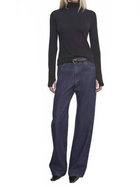 Enza Costa Cashmere Mix Raw Hem Turtleneck